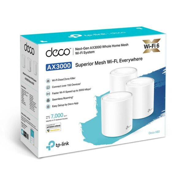 TP-Link Deco X60 AX3000 Whole Home Mesh Wi-Fi 6 System (3-pack)