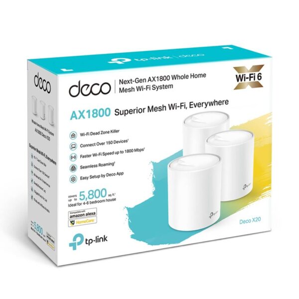 TP-Link Deco X20 AX1800 Whole Home Mesh Wi-Fi 6 System (3-pack)