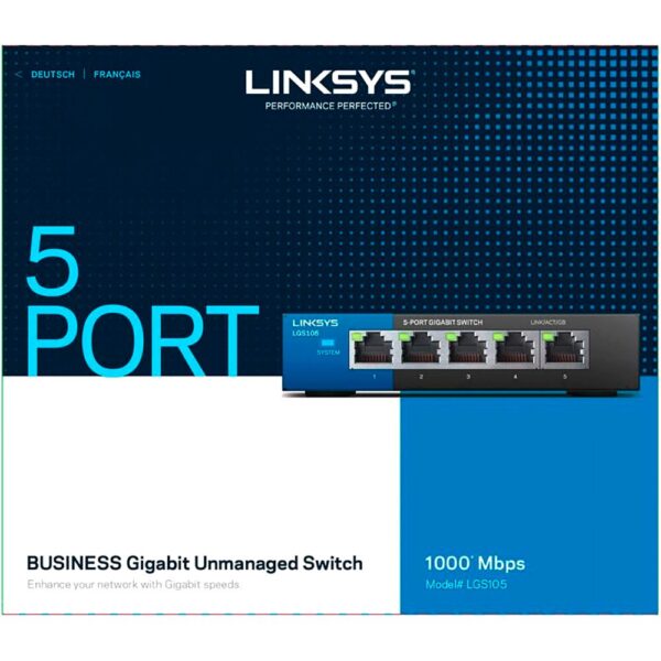 Linksys LGS105 5-Port Unmanaged Gigabit Ethernet Switch